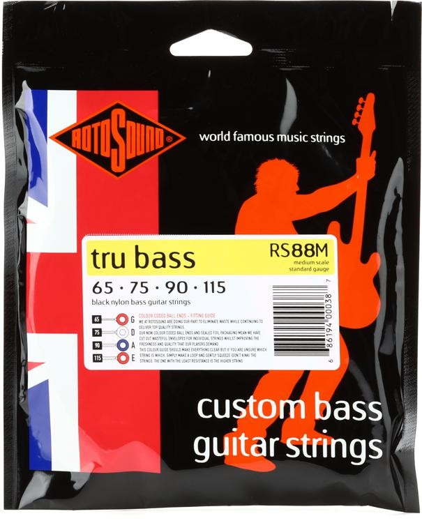Rotosound RS88M Tru Bass 88 Black Nylon Tapewound Medium Scale Bass
