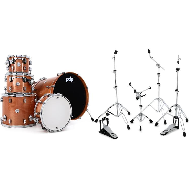 Pdp Concept Exotic 5 Piece Shell Pack And Hardware Bundle Honey Mahogany Sweetwater 5222