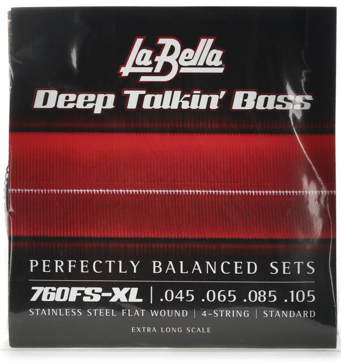 La Bella 760FS Deep Talkin' Bass Flatwound Bass Guitar Strings - .045 ...