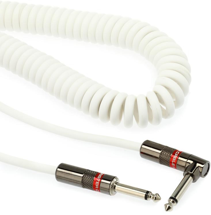 Monster CLASI21AC WH 21', Classic Coiled Instrument Cable, White