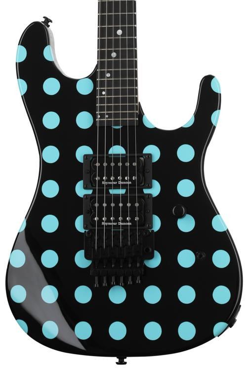 Kramer Nightswan Electric Guitar Ebony with Blue Dots Sweetwater