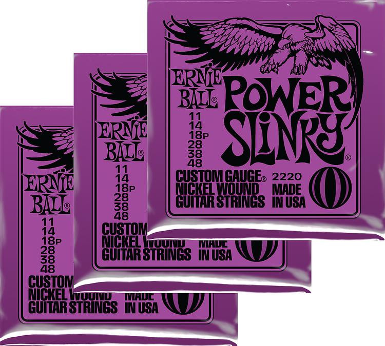 Ernie Ball 2220 Power Slinky Nickel Wound Electric Strings 3Pack