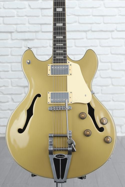 Schecter Corsair Semihollowbody Electric Guitar Gold Top Sweetwater