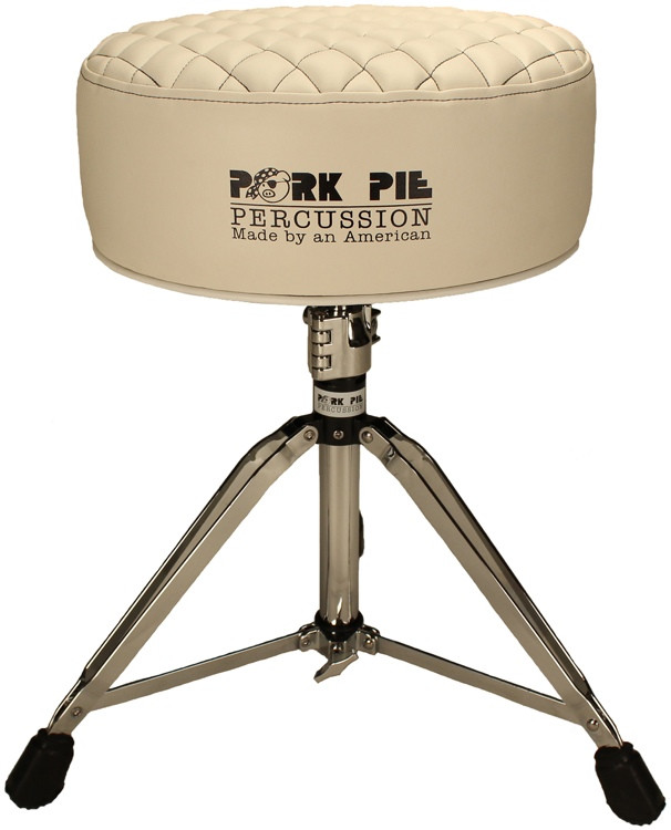 Pork Pie Percussion Deuce Series Round Drum Throne White Diamond Tuck