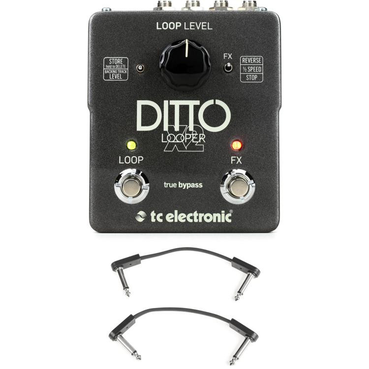 TC Electronic Ditto X2 Looper Pedal with 3 Patch Cables Sweetwater