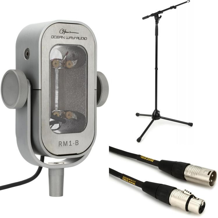 Ocean Way Audio RM1-B Active Ribbon Microphone Bundle With Stand And ...