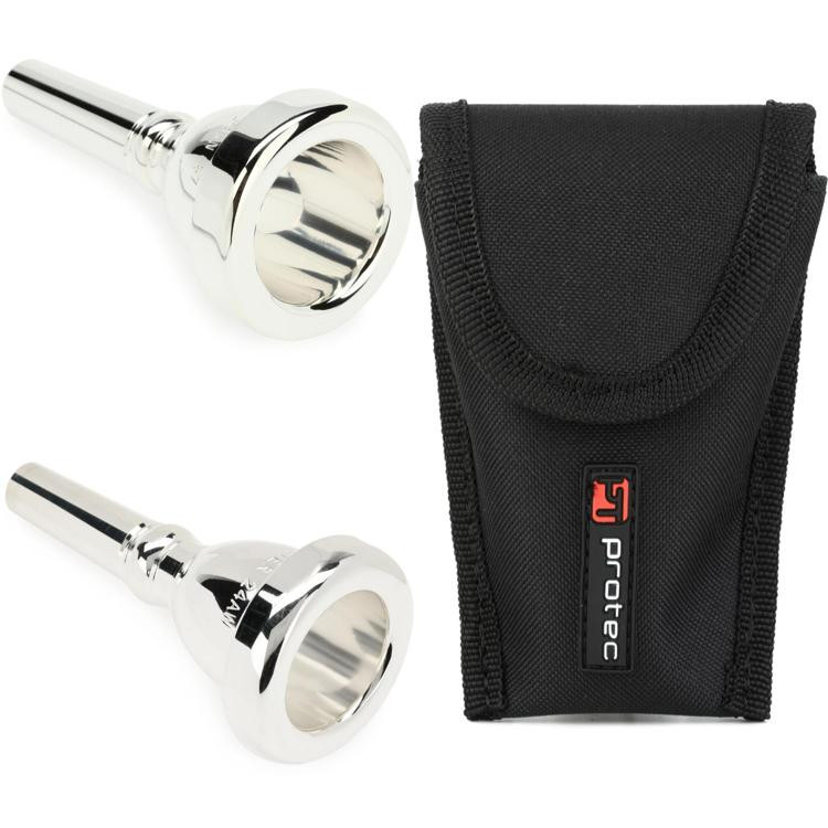 Yamaha BB67 and Jupiter 24AW Medium Cup Tuba Mouthpieces with Pouch