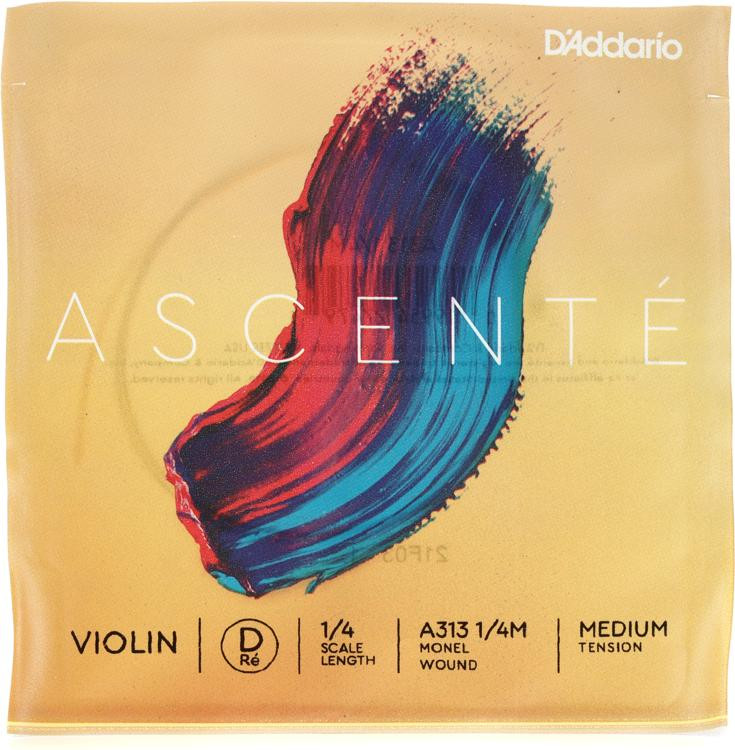 D'Addario A313 Ascente Violin D String 1/4 Size, Medium Tension