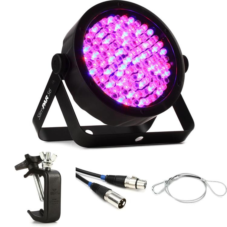 Chauvet DJ SlimPAR 56 Low Profile RGB LED Par Essentials Bundle ...