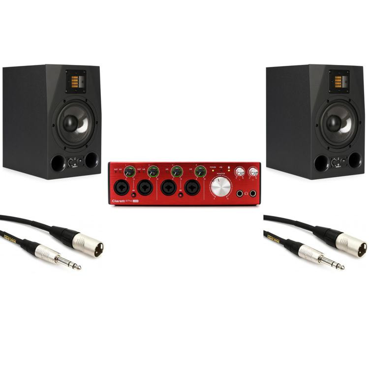 Focusrite Clarett 4 Pre USB Interface and ADAM A7x Monitor Bundle ...