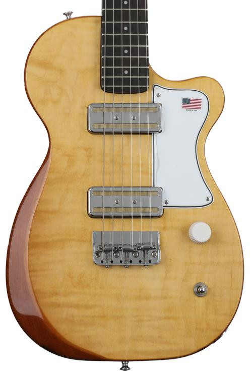 Harmony Juno Flame Maple Electric Guitar Vintage Natural Sweetwater