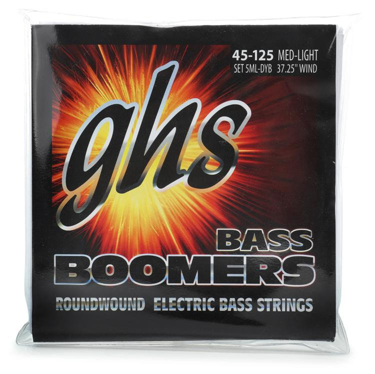 GHS 5MLDYB Bass Boomers Roundwound Electric Bass Guitar Strings .045