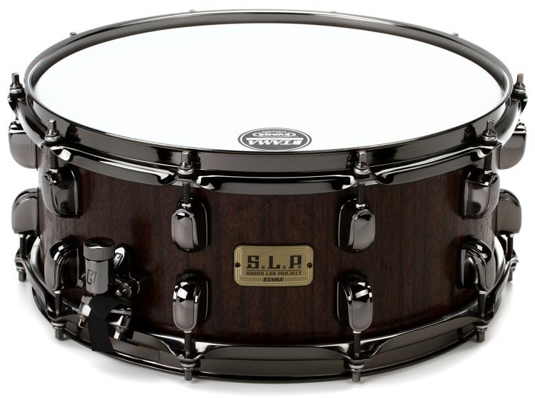Tama S.L.P. GBubinga Snare Drum 6" x 14" Satin Mocha Tigerwood