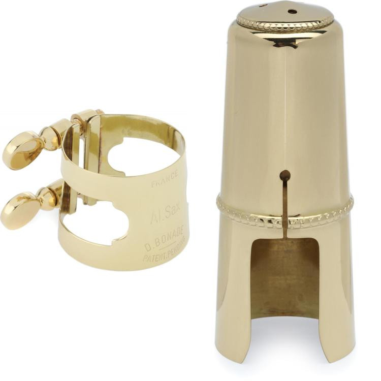 Bonade 2254G Alto Saxophone Ligature with Cap Gold Lacquer Sweetwater