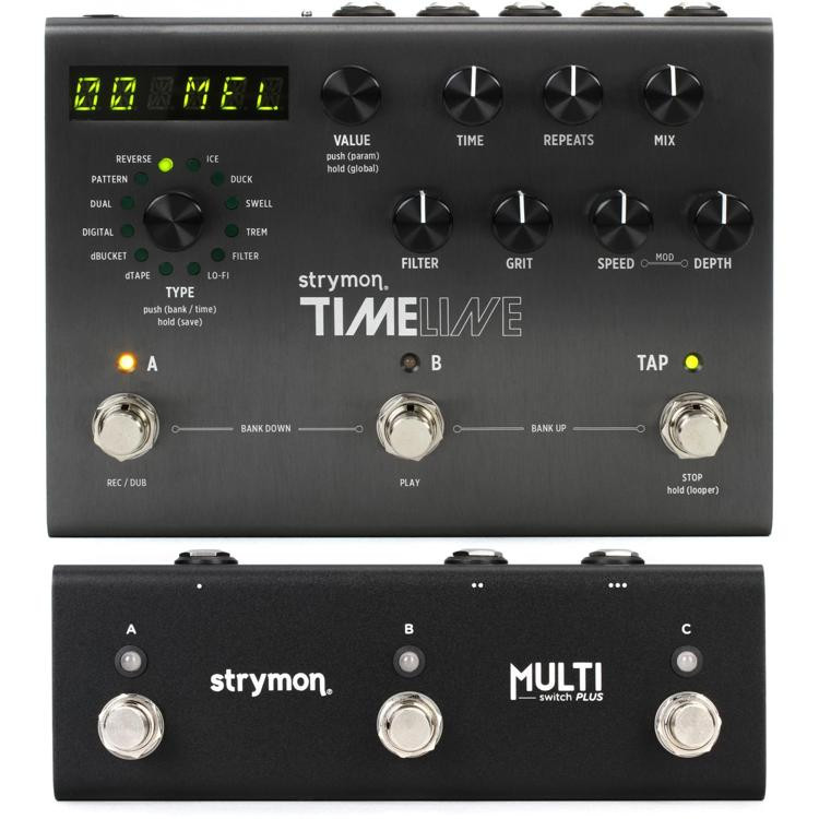 Strymon TimeLine Multidimensional Delay Pedal and Multi Switch Plus