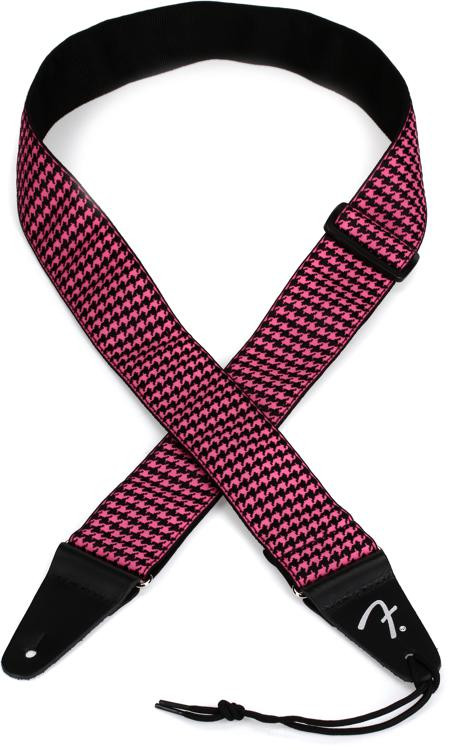 Fender Houndstooth Guitar Strap - Pink | Sweetwater