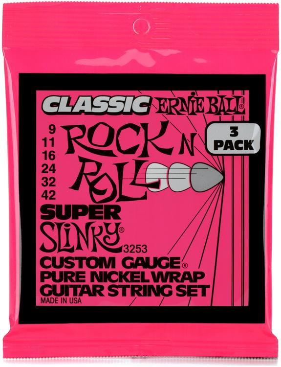 Ernie Ball 3253 Super Slinky Classic Rock N Roll Electric Guitar