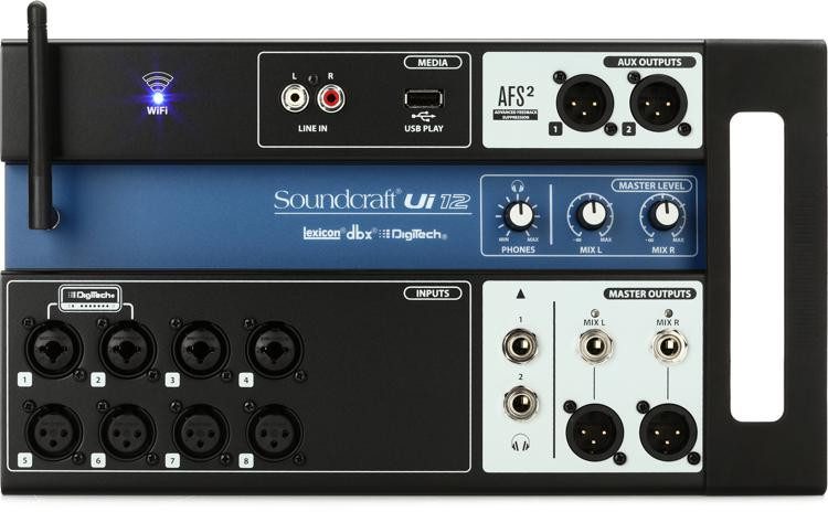Soundcraft Ui12 Mixer with 4 Basics XLR cables 
