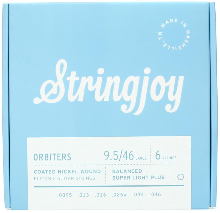 Stringjoy Orbiters Balanced Coated Nickelwound Electric Guitar Strings Super Light Plus Gauge