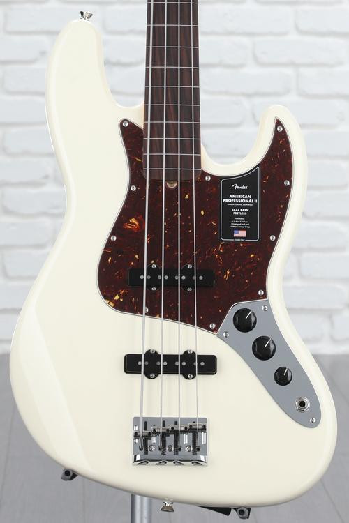 Fender American Professional Ii Jazz Bass Fretless Olympic White With Rosewood Fingerboard 4852