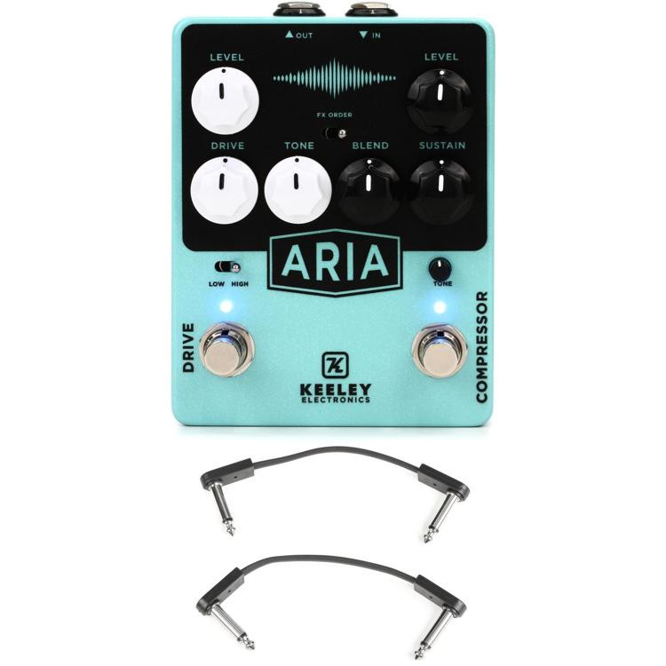 Keeley Aria Compressor and Overdrive Pedal with 3 Patch Cables Sweetwater