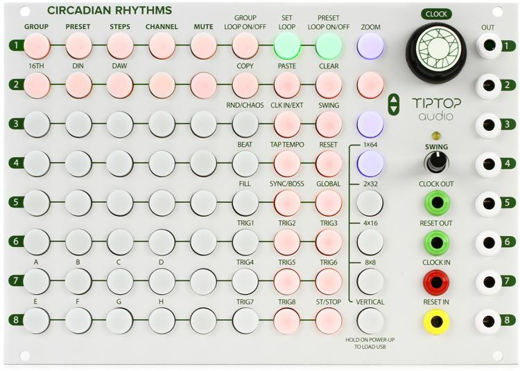 Tiptop Audio Circadian Rhythms Eurorack Sequencer Module Silver