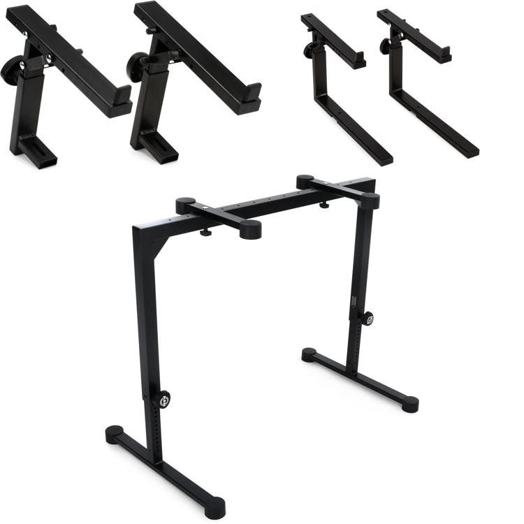 K&M 18810 Omega TableStyle Keyboard Stand 3 Tier Bundle Black Sweetwater