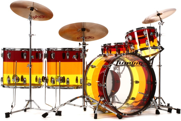 Ludwig Vistalite 4 Piece Shell Pack Tequila Sunrise Sweetwater