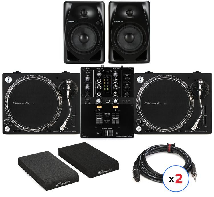Pioneer DJ PLX500 Direct Drive Turntable Mixer Bundle Sweetwater