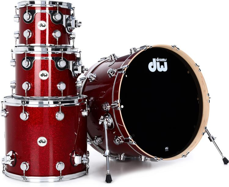 DW Collector's Series FinishPly 4piece Shell Pack Ruby Glass