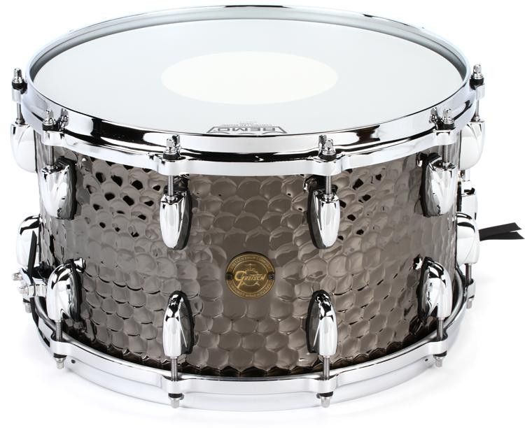 Gretsch Drums Hammered Black Steel Snare Drum 8" x 14" Sweetwater
