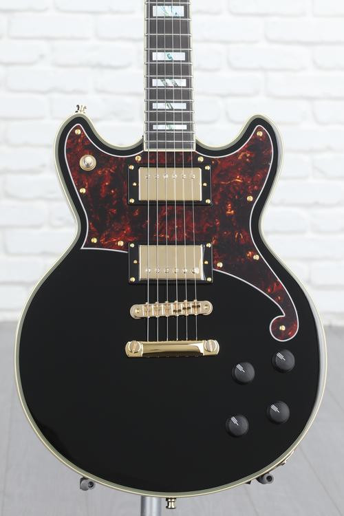 D'Angelico Deluxe Brighton Electric Guitar - Solid Black | Sweetwater