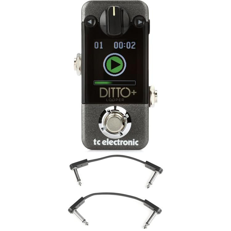 TC Electronic Ditto+ Looper Pedal with 3 Patch Cables Sweetwater