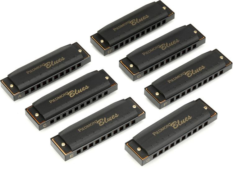 Hohner Piedmont Blues Harmonica Set 7piece with Case Sweetwater