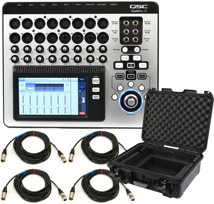 QSC TouchMix16 Touchscreen Digital Mixer with Case and Cables Sweetwater