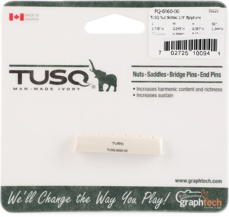 Graph Tech PQ606000 TUSQ Slotted EpiphoneStyle Electric Guitar Nut 13/4" Long x 1/4" Wide