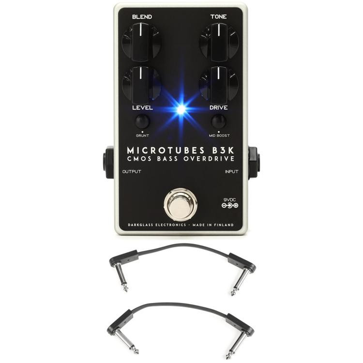 Darkglass Microtubes B3K V2 Bass Preamp Pedal with 3 Patch Cables