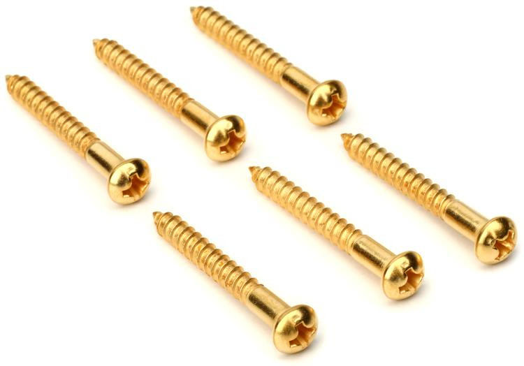 Fender VintageStyle Strat Bridge Mounting Screws Gold 12pack