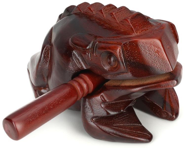 Meinl Percussion Wooden Frog Guiro Large Brown Finish Sweetwater