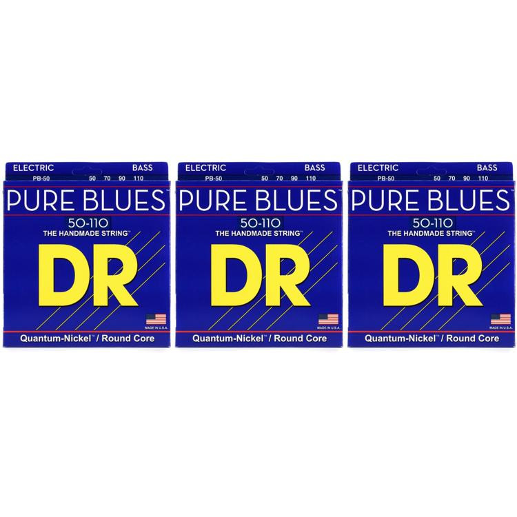 DR Strings PB50 Pure Blues Quantumnickel Bass Guitar Strings .050.110 Heavy 5string (3