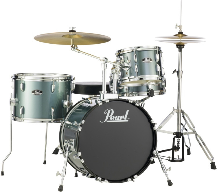 Pearl Roadshow 4piece Drum Set with Hardware Charcoal Metallic