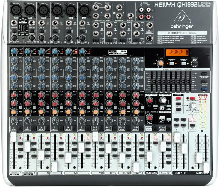 Behringer Xenyx QX1832USB Mixer with USB and Effects Sweetwater