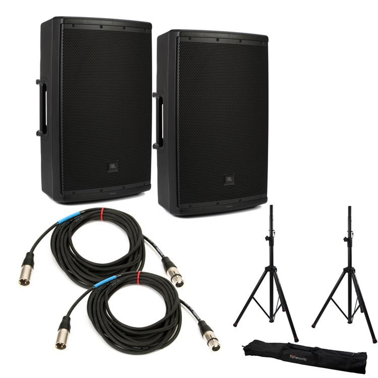 JBL EON612 Speaker Pair with Stands and Cables Sweetwater