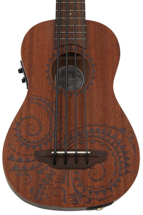 Luna Mahogany Ukulele Bari Bass Satin Natural Sweetwater 4634