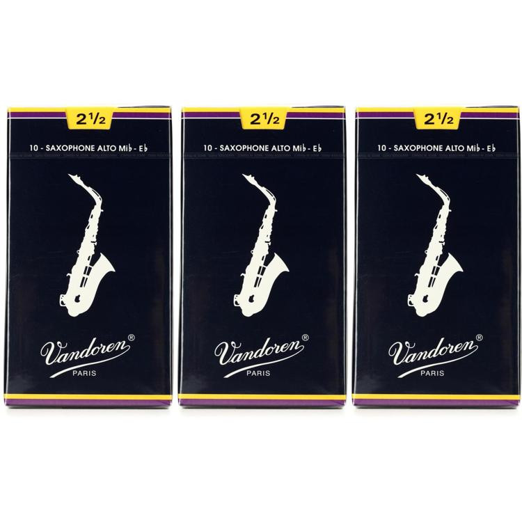 Vandoren Traditional Alto Saxophone Reeds 2.5 (30pack) Sweetwater