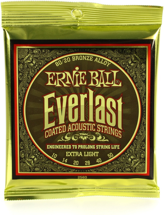 Ernie Ball 2560 Everlast Coated 80/20 Bronze Acoustic Guitar Strings