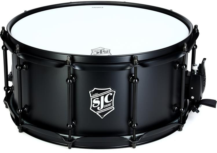 SJC Custom Drums Alpha Steel Snare Drum - 6.5-inch x 14-inch, Flat ...