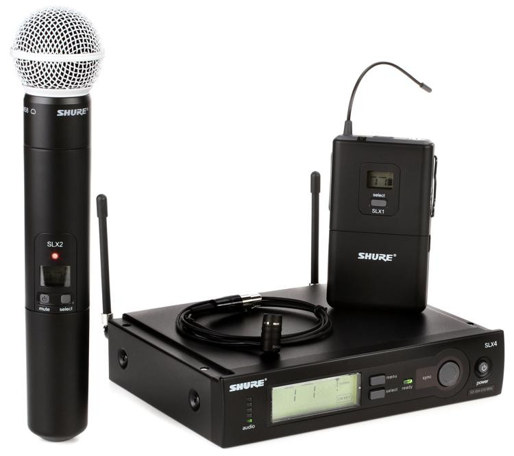 Shure SLX124/85/SM58 Combo Wireless Handheld and Lavalier Microphone