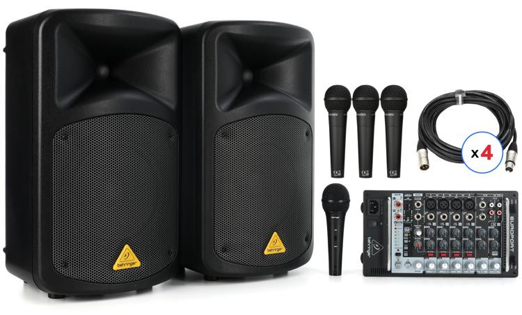Behringer EPS500MP3 Compact Portable 4person PA System Bundle Sweetwater