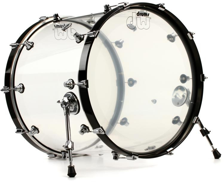DW Design Series Acrylic Bass Drum 18 x 22 inch Clear Acrylic